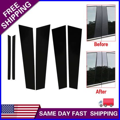 Fits Kia Optima 2011-2015 Glossy Black Door Window Pillar Posts Trim Cover Kit