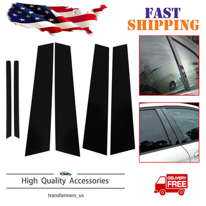 Fits Kia Optima 2011-2015 Glossy Black Door Window Pillar Posts Trim Cover Kit