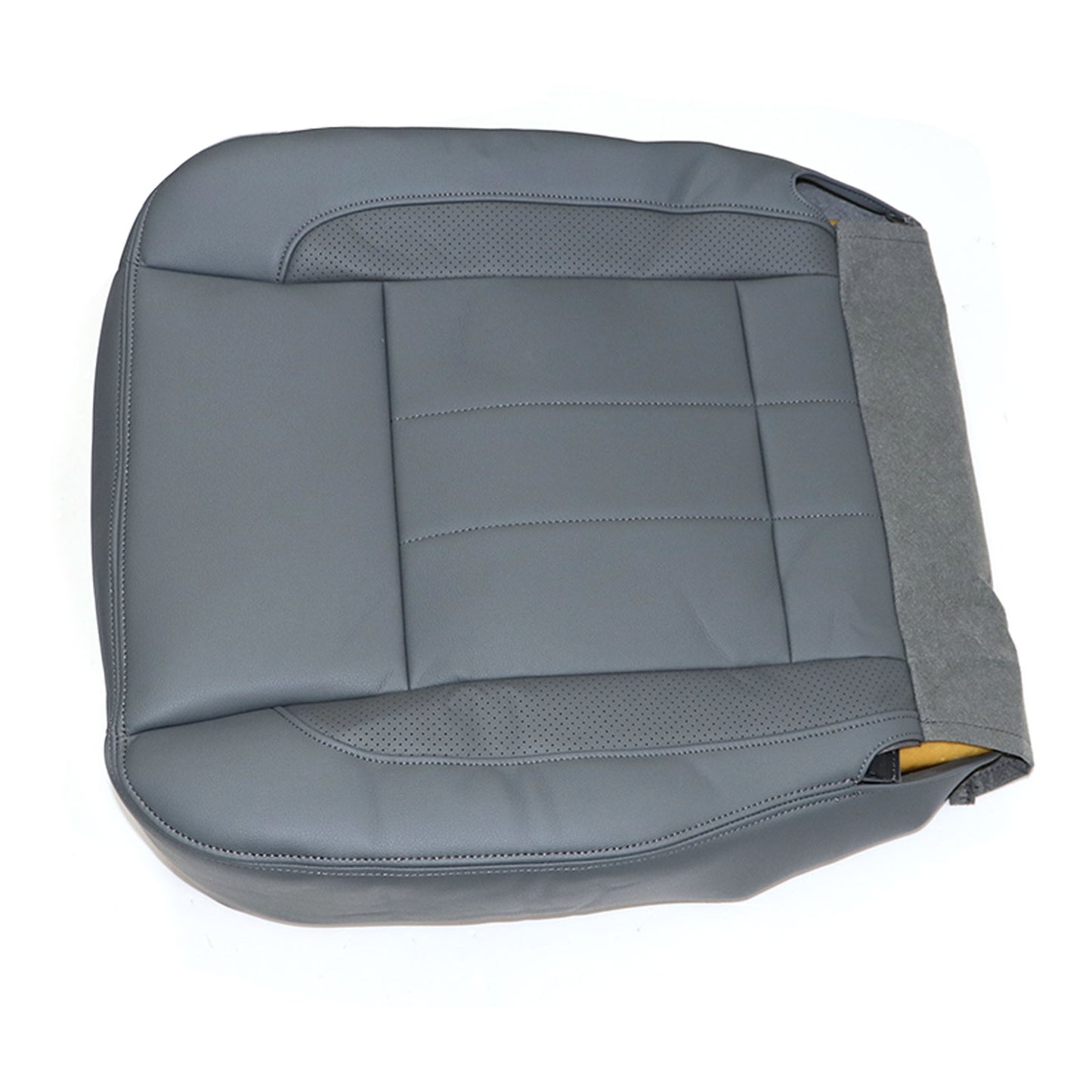 For 2006 07 2008 Dodge Ram 1500 Laramie Passenger Bottom Leather Seat Cover Gray