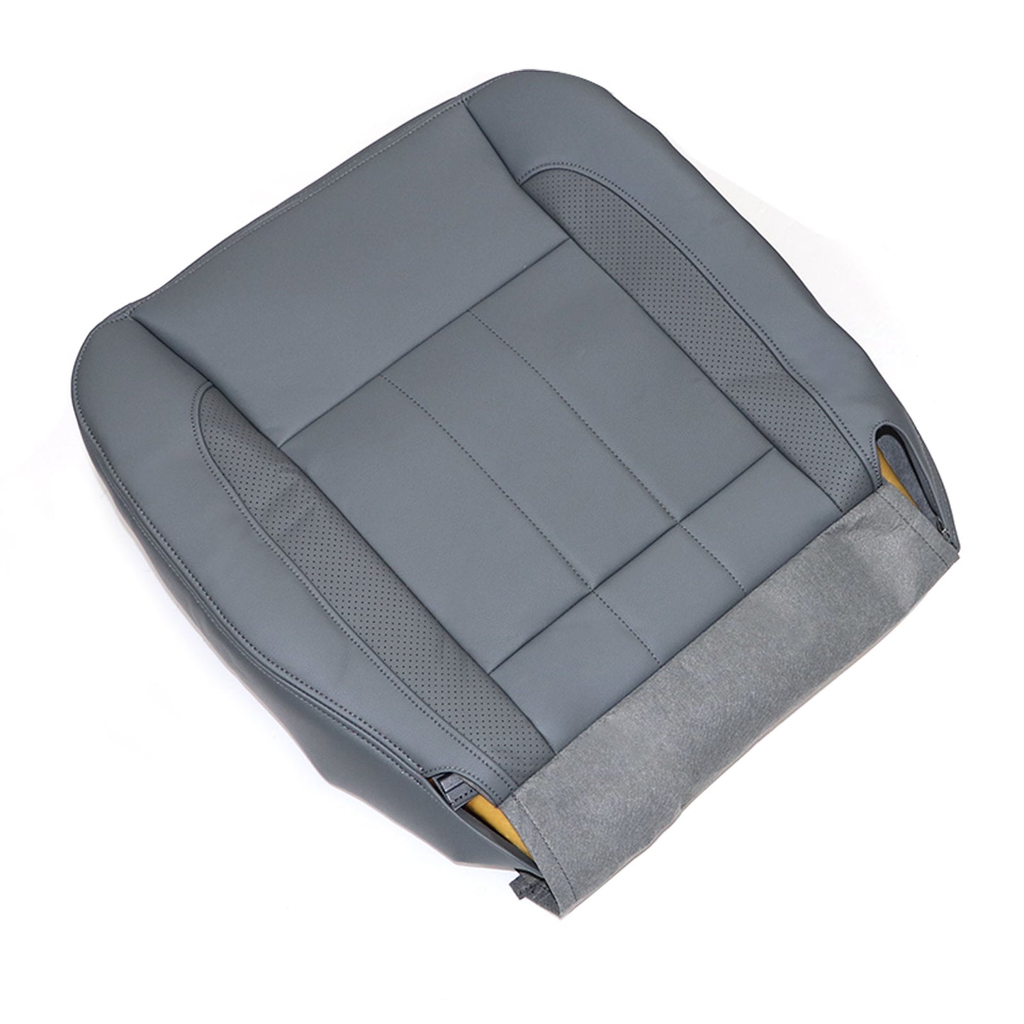 For 2006 07 2008 Dodge Ram 1500 Laramie Passenger Bottom Leather Seat Cover Gray