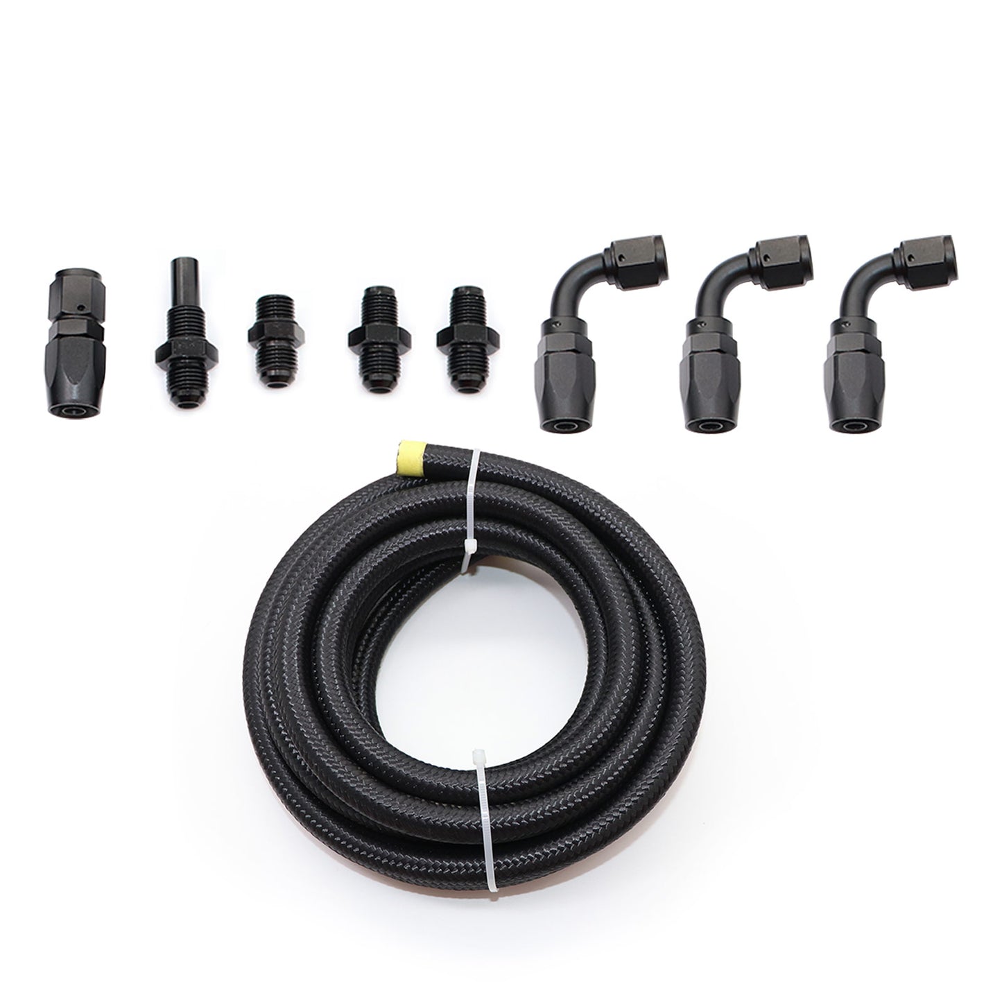 Fit 4L80E 6AN Nylon Steel Braided Line Automatic Transmission Cooler Line Kit