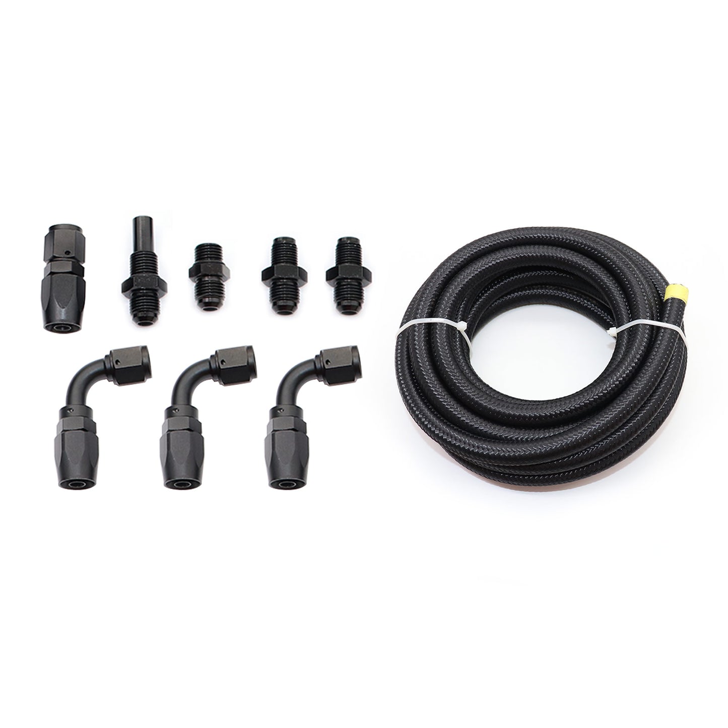 Fit 4L80E 6AN Nylon Steel Braided Line Automatic Transmission Cooler Line Kit