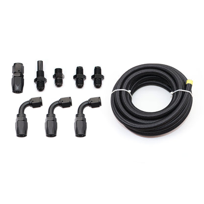 Fit 4L80E 6AN Nylon Steel Braided Line Automatic Transmission Cooler Line Kit