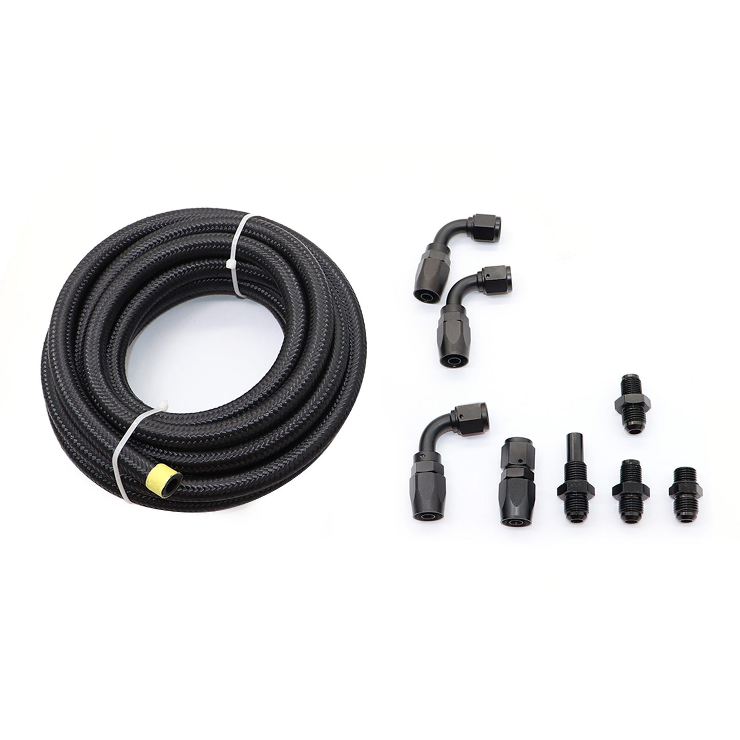 Fit 4L80E 6AN Nylon Steel Braided Line Automatic Transmission Cooler Line Kit