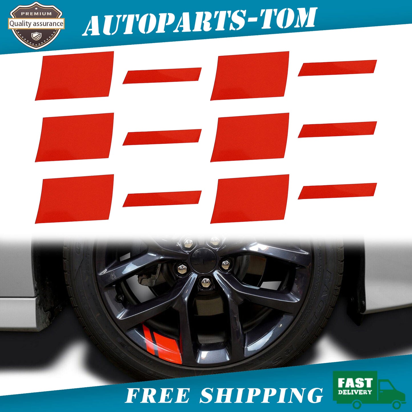 Wheel Stripes Hash Marks - Fits Camaro Chevy Redline Rim Stickers Cruze Decals