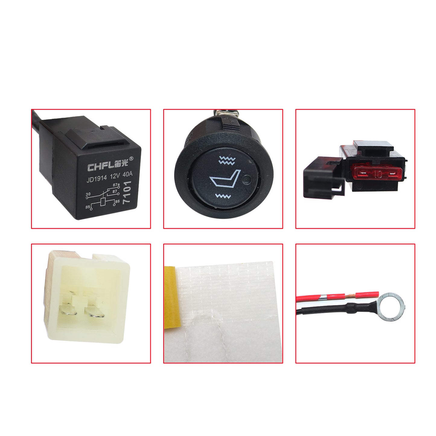 2 seats 12V Universal round switch seat heater,heated seat kit,4 pads