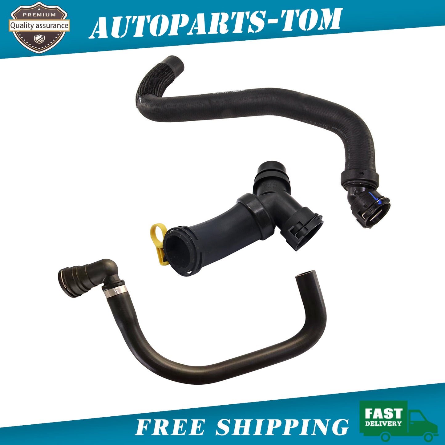 3 x Upper Radiator Hose Y-Connector Lower Degaus For 2011-2020 Ford F150 5.0L