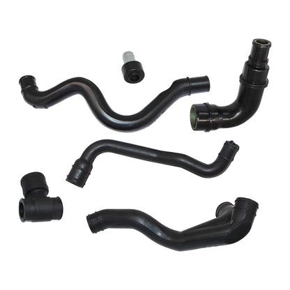 6PCS Black Engine Crankcase Breather Hose Kit fit VW Golf Jetta MK4 Audi TT 1.8L