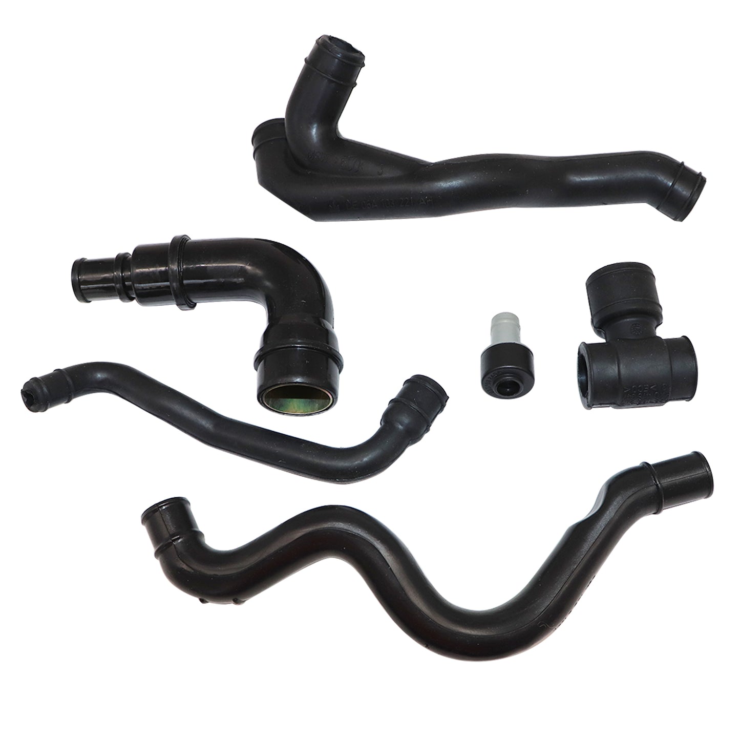 6PCS Black Engine Crankcase Breather Hose Kit fit VW Golf Jetta MK4 Audi TT 1.8L