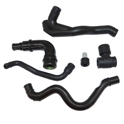 6PCS Black Engine Crankcase Breather Hose Kit fit VW Golf Jetta MK4 Audi TT 1.8L