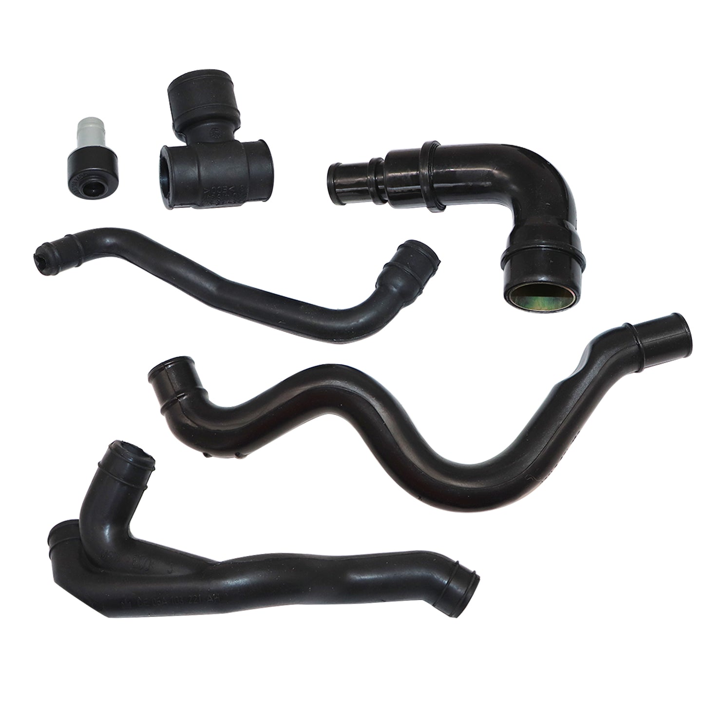 6PCS Black Engine Crankcase Breather Hose Kit fit VW Golf Jetta MK4 Audi TT 1.8L