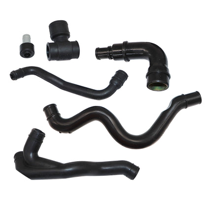 6PCS Black Engine Crankcase Breather Hose Kit fit VW Golf Jetta MK4 Audi TT 1.8L
