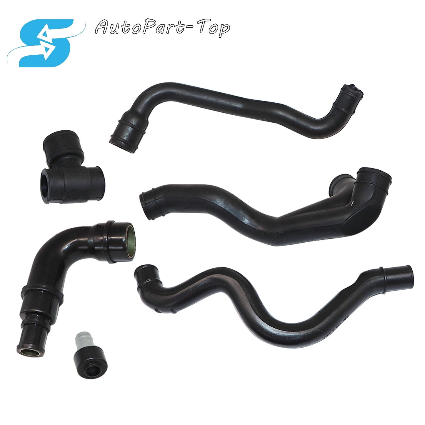 6PCS Black Engine Crankcase Breather Hose Kit fit VW Golf Jetta MK4 Audi TT 1.8L