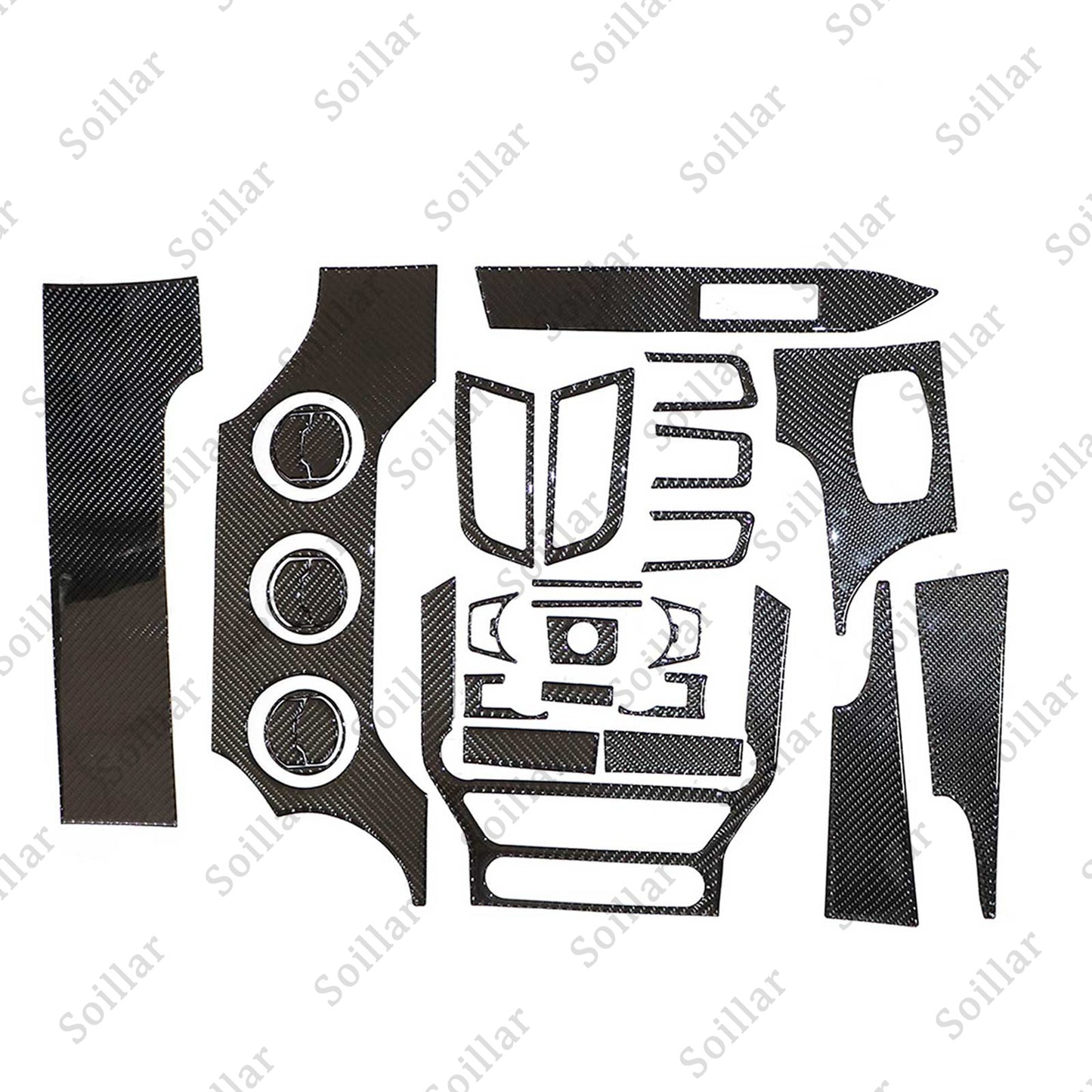 30PCS Carbon Fiber Full Set Interior Decoration Trim Kit For 2015+ Ford Mustang