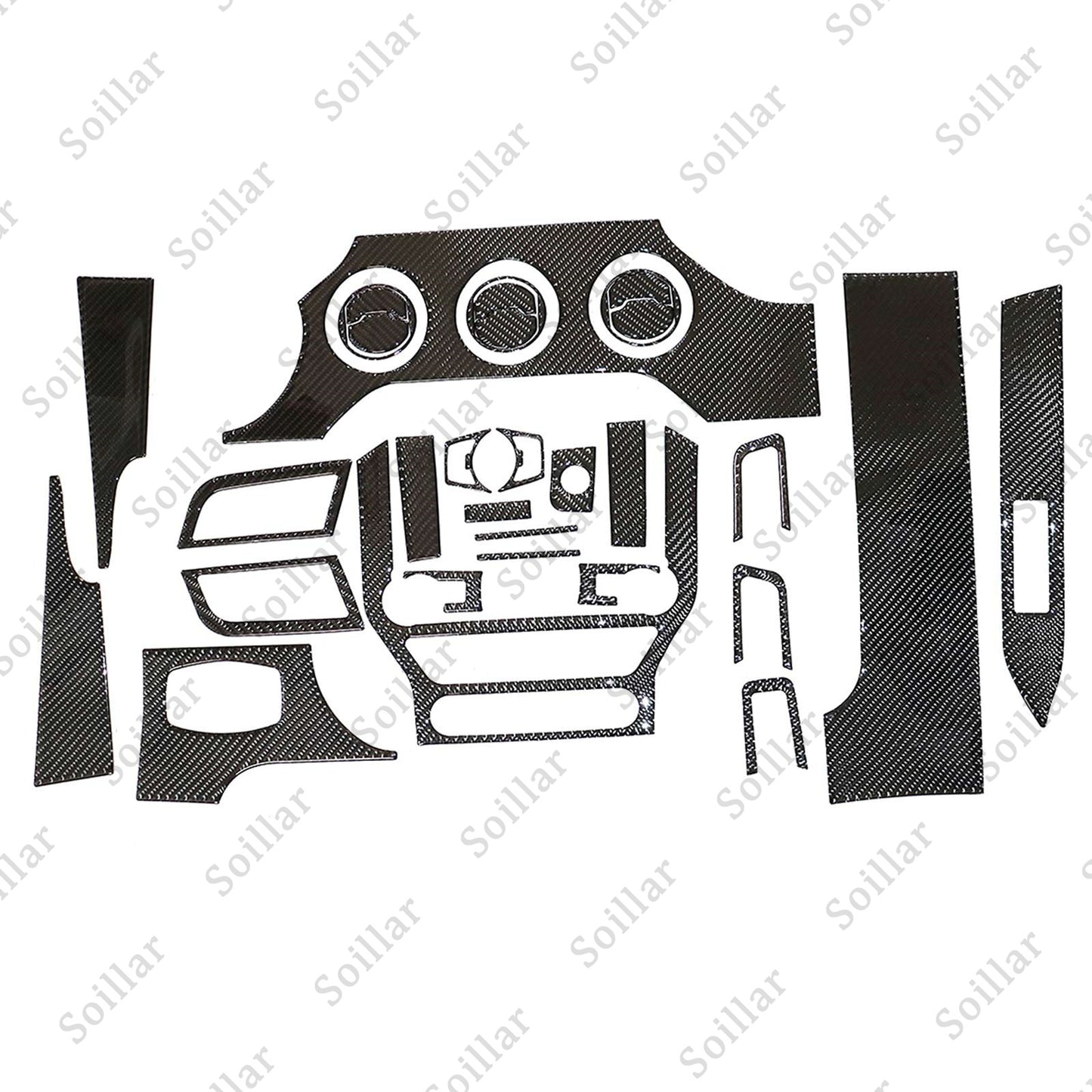 30PCS Carbon Fiber Full Set Interior Decoration Trim Kit For 2015+ Ford Mustang
