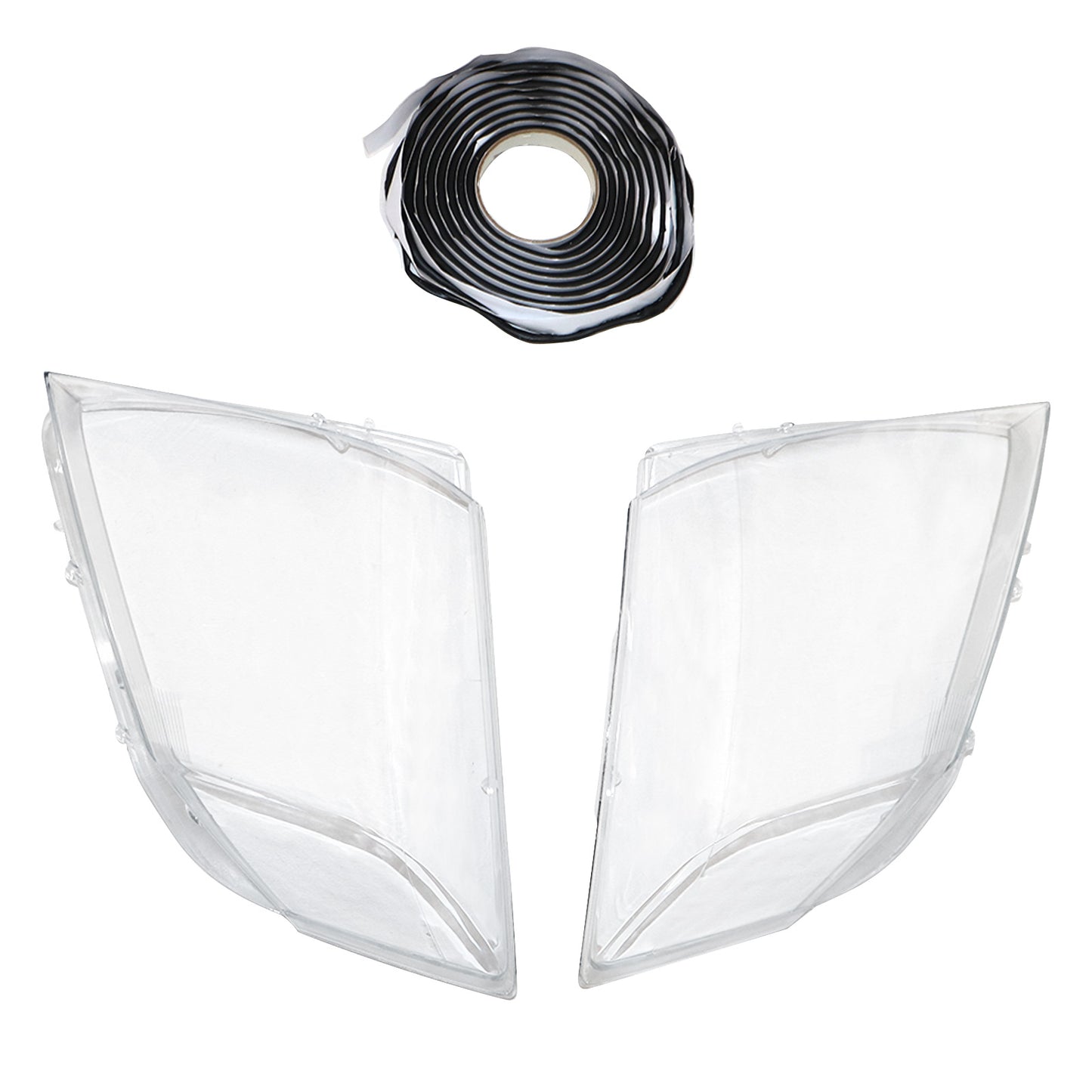 Pair Clear Headlight Lens Cover+Glue For Cadillac CTS 2008-2013