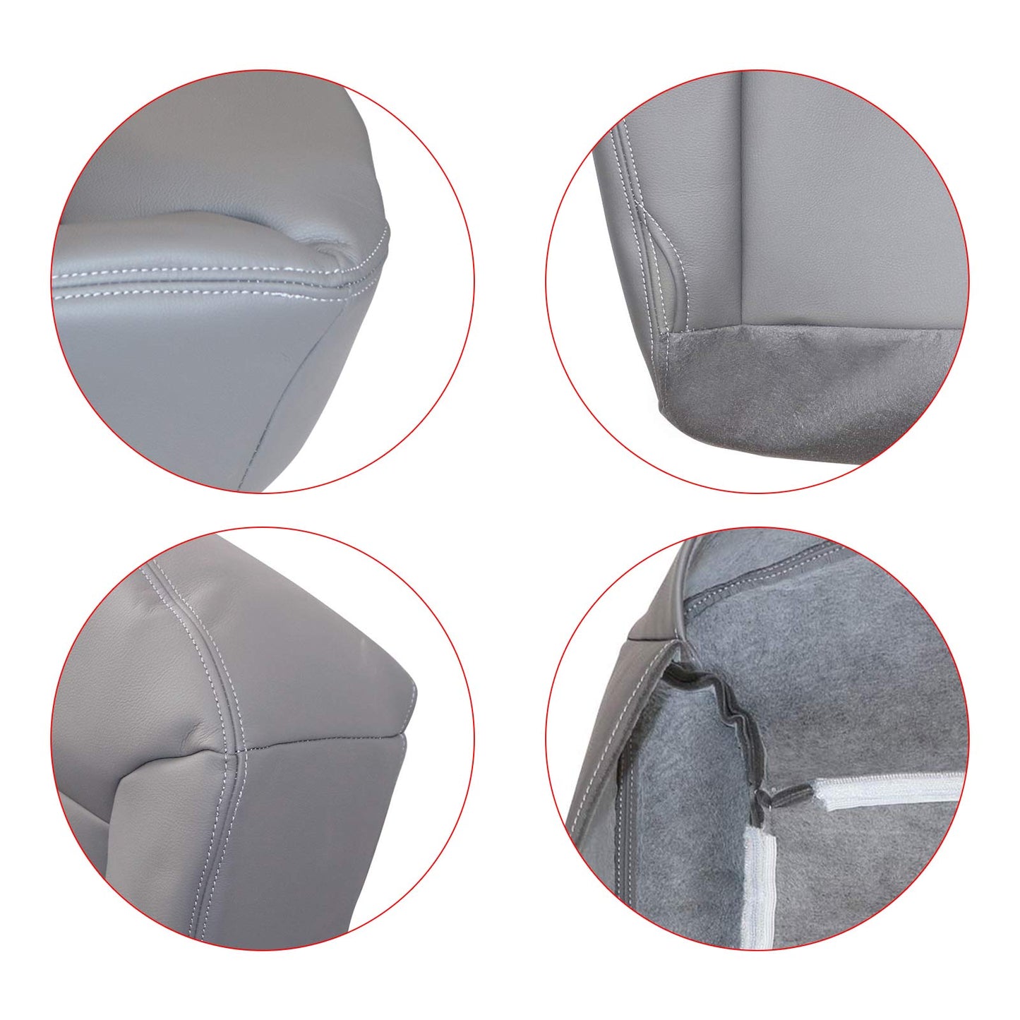 Front Leather Bottom Seat Cover Gray For 2000 Ford Excursion Passenger Side