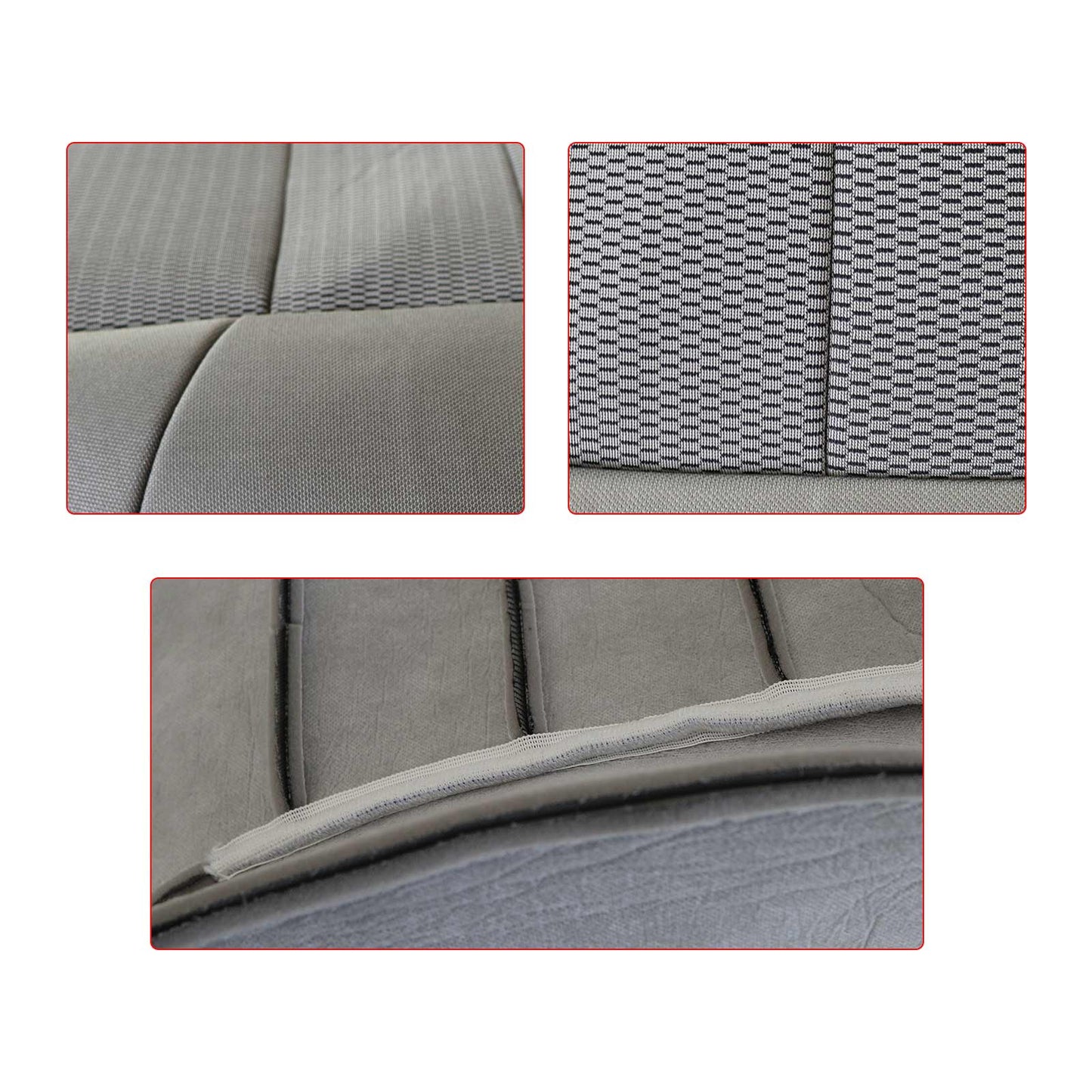 For 2003-2007 Ford F250 F350 XLT Driver Side Lean Back Cloth Seat Cover Med Gray