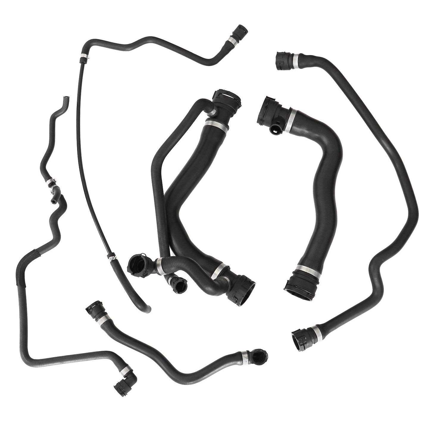 Fits 2004 2005 BMW 545i 645Ci Radiator Coolant Water Hose Pipe Kit 6 Hoses i