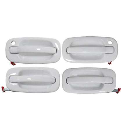 DOOR HANDLE SET 4 White For Chevy Silverado For GMC Sierra Suburban Yukon 99-06