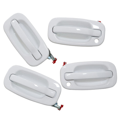DOOR HANDLE SET 4 White For Chevy Silverado For GMC Sierra Suburban Yukon 99-06