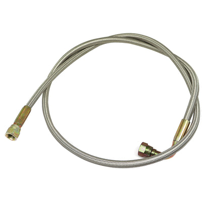 -4AN Straight to 90 Degree Stainless Steel Braided Turbo Oil Feed Line Hose 48inch