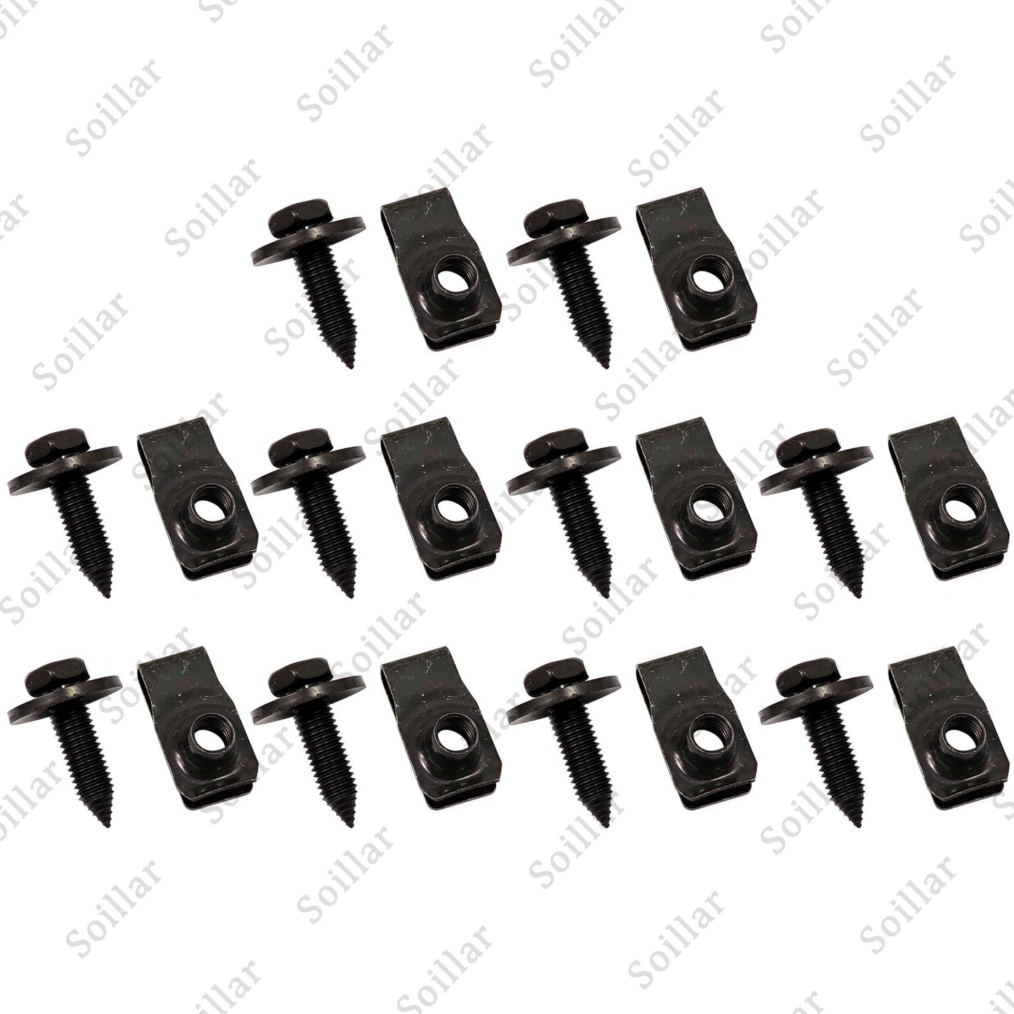 For Truck Body Bolts & U-nut Clips-M8-1.25 x 30mm-13mm Hex- 20pcs (10ea)-#155