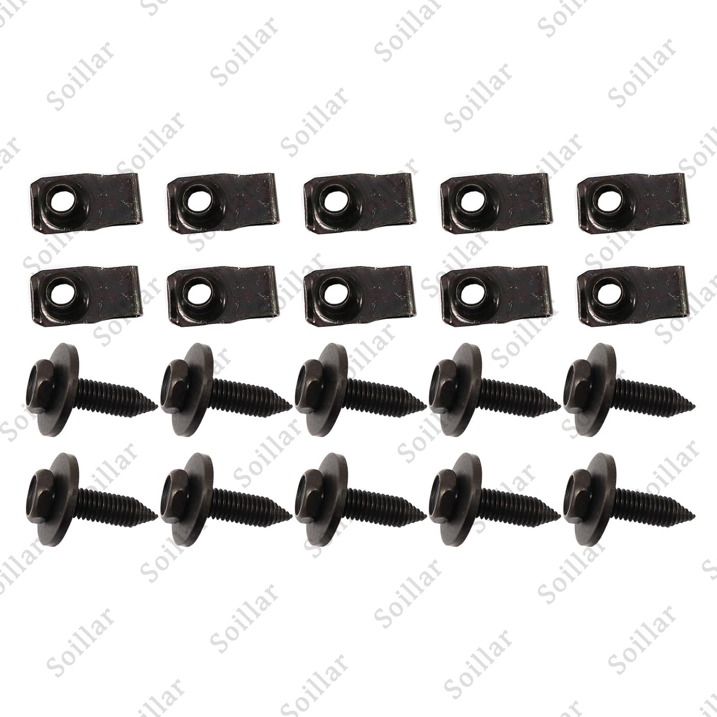 For Truck Body Bolts & U-nut Clips-M8-1.25 x 30mm-13mm Hex- 20pcs (10ea)-#155