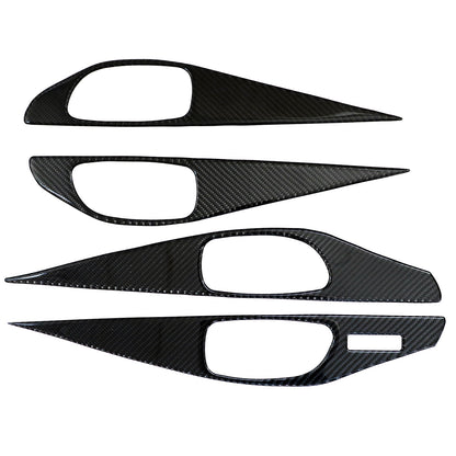 For Infiniti Q50 2014-2019 4PCS Carbon Fiber Look Interior Door Panel Cover Trim