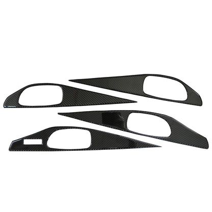 For Infiniti Q50 2014-2019 4PCS Carbon Fiber Look Interior Door Panel Cover Trim
