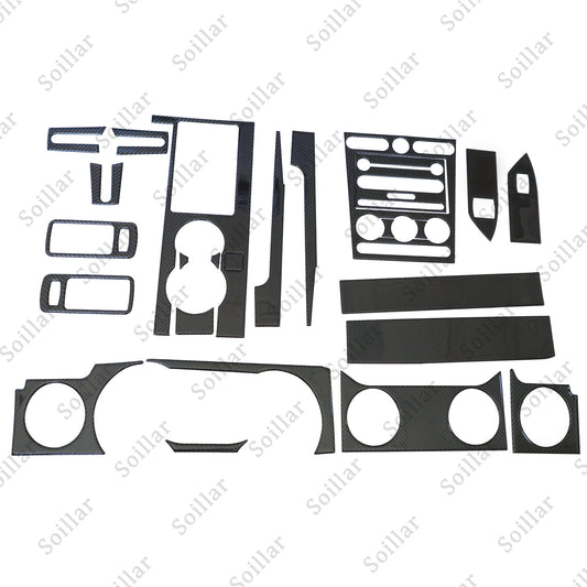 22Pcs Carbon Fiber Interior Trim Cover Black Fits Car Ford Mustang 2005-2009 US