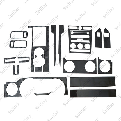 22Pcs Carbon Fiber Interior Trim Cover Black Fits Car Ford Mustang 2005-2009 US