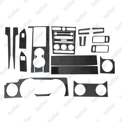 22Pcs Carbon Fiber Interior Trim Cover Black Fits Car Ford Mustang 2005-2009 US