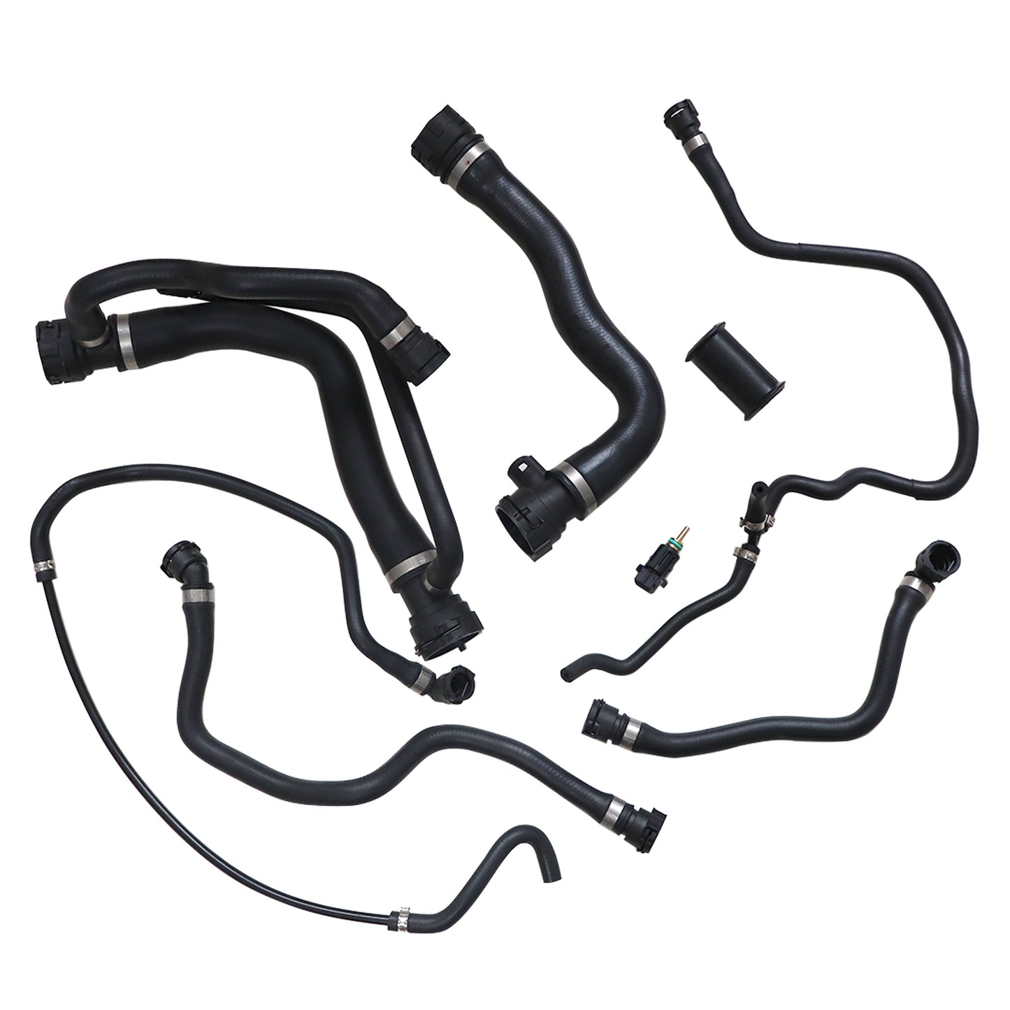 8pc For BMW 750i 750Li 2007 2008 Radiator Coolant Hose Kit Water Hoses+Switch
