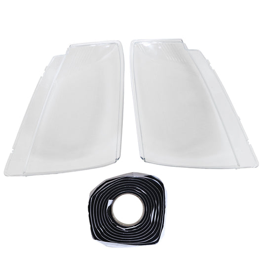2Pcs Fits Cadillac STS 2005-2011 L&R Side Headlight Cover Clear Pc+Sealant Glue