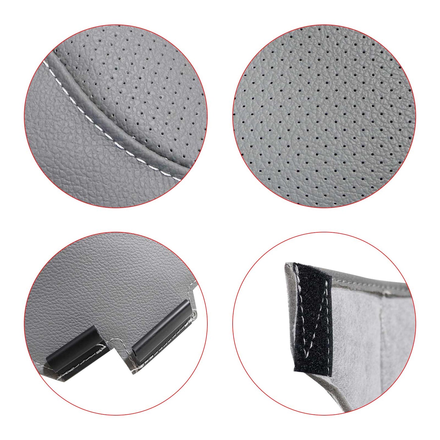 For 2014-2019 Chevy Silverado 1500 2500 Driver Bottom PERFORATED Seat Cover Gray