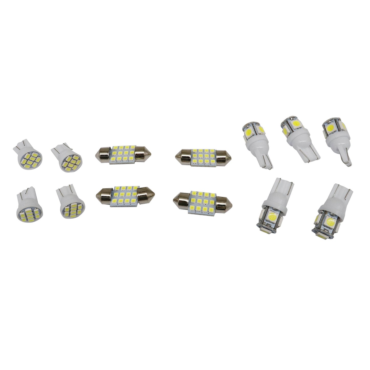 Pure White LED Lights Interior Package Kit for Dome License Plate Lamp Bulbs