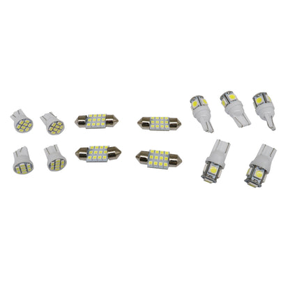 Pure White LED Lights Interior Package Kit for Dome License Plate Lamp Bulbs