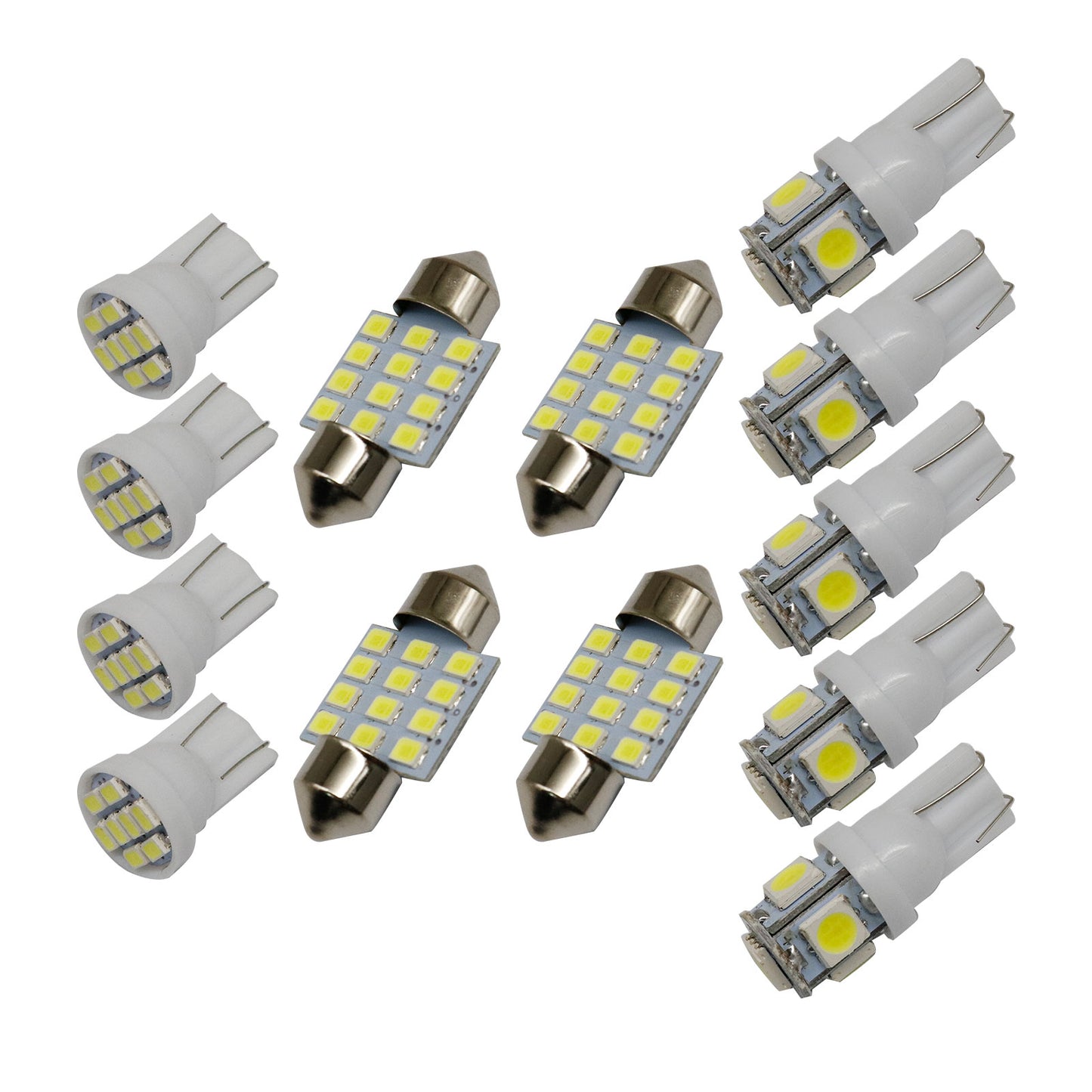 Pure White LED Lights Interior Package Kit for Dome License Plate Lamp Bulbs