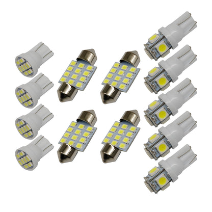Pure White LED Lights Interior Package Kit for Dome License Plate Lamp Bulbs