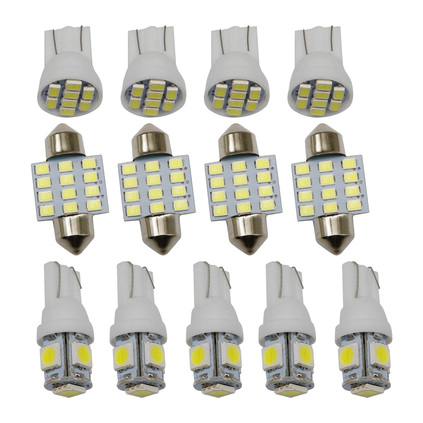Pure White LED Lights Interior Package Kit for Dome License Plate Lamp Bulbs