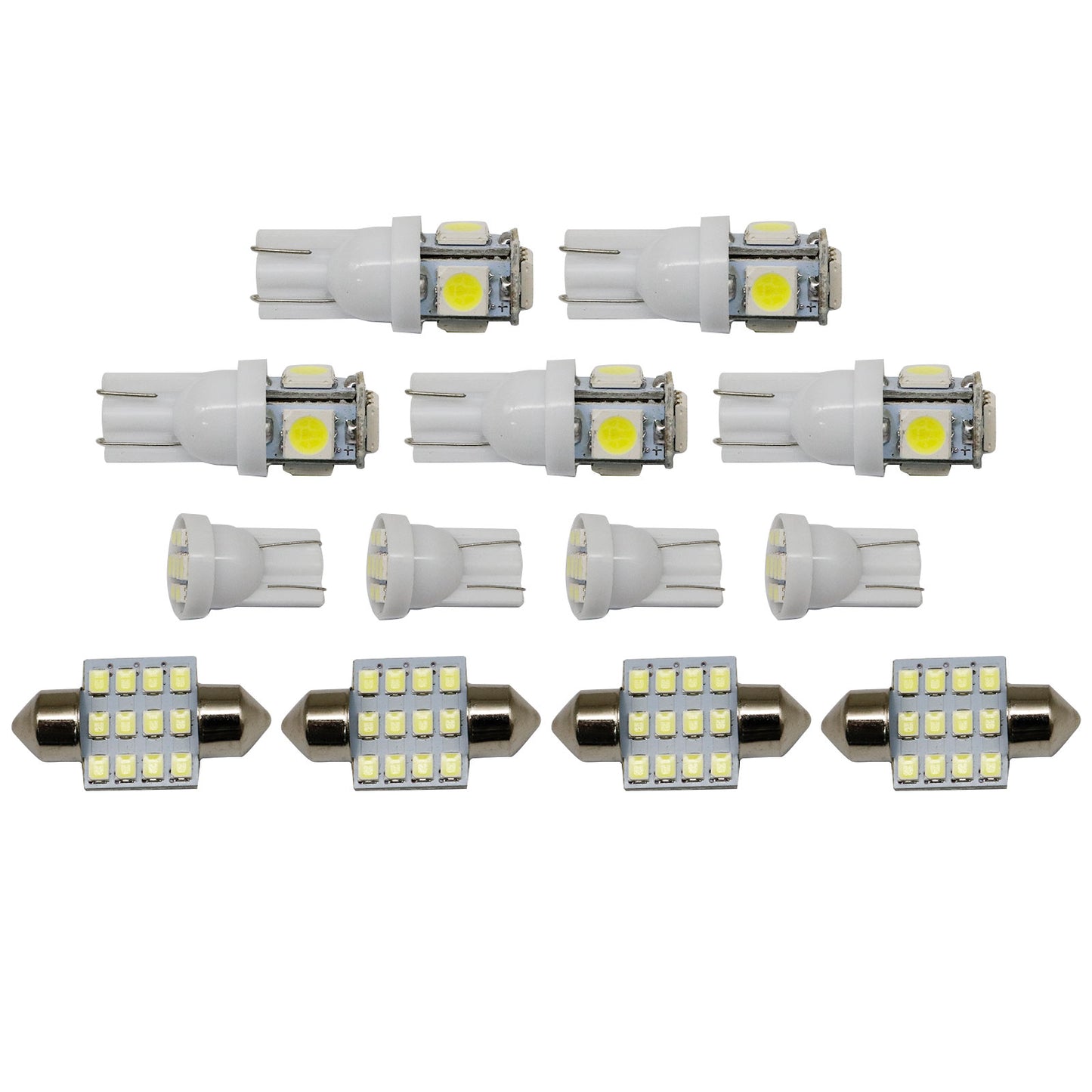 Pure White LED Lights Interior Package Kit for Dome License Plate Lamp Bulbs