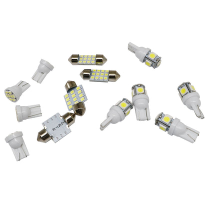Pure White LED Lights Interior Package Kit for Dome License Plate Lamp Bulbs