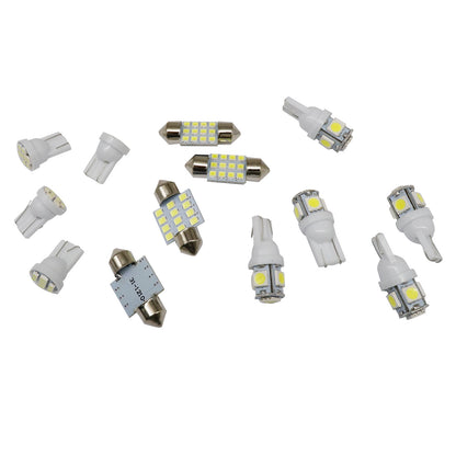 Pure White LED Lights Interior Package Kit for Dome License Plate Lamp Bulbs