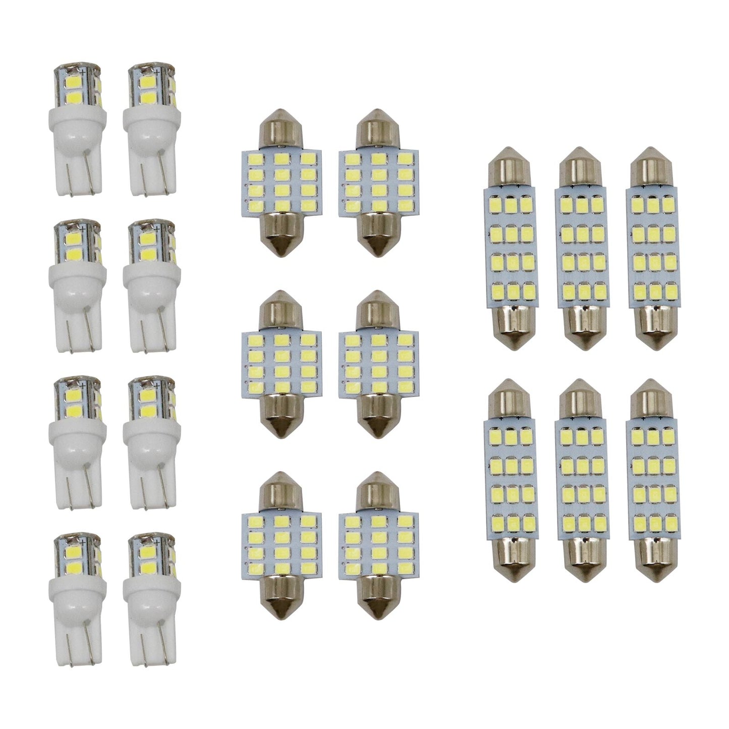 20x Combo LED car Interior Dome Map Door License Plate Lights White
