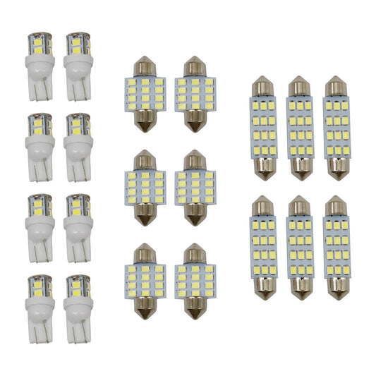 20x Combo LED car Interior Dome Map Door License Plate Lights White