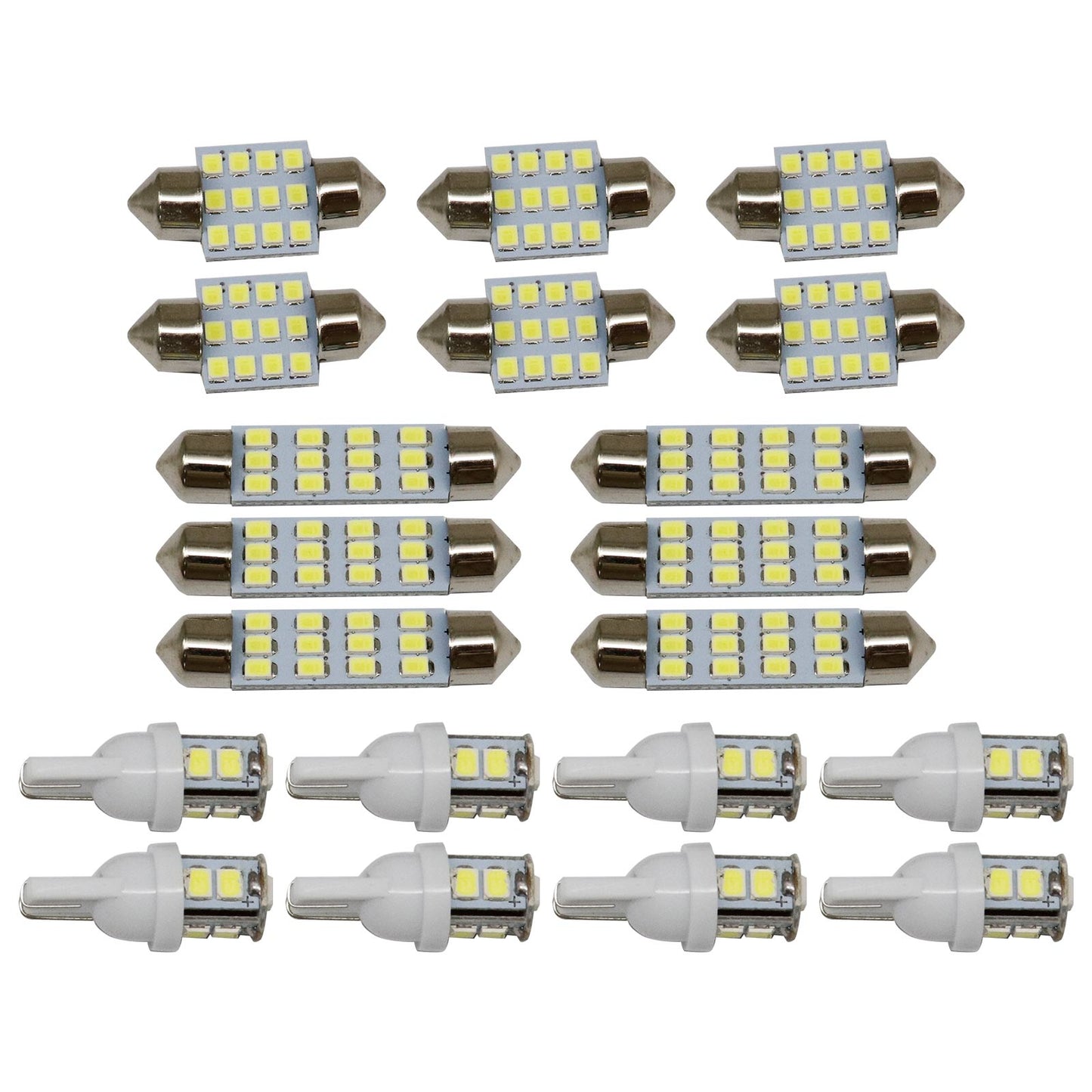 20x Combo LED car Interior Dome Map Door License Plate Lights White