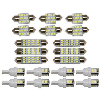 20x Combo LED car Interior Dome Map Door License Plate Lights White