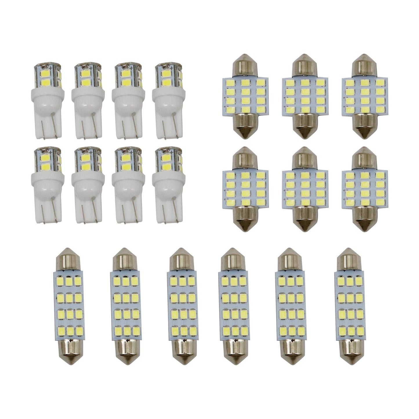 20x Combo LED car Interior Dome Map Door License Plate Lights White