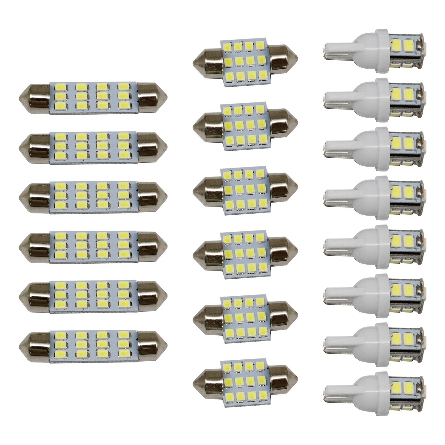 20x Combo LED car Interior Dome Map Door License Plate Lights White